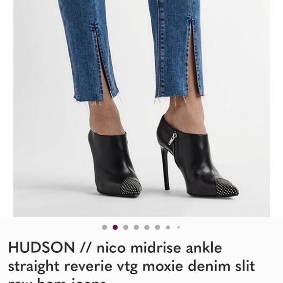 HUDSON- NWT nico midrise ankle straight reverie vtg moxie denim slit jeans- 25 - Picture 5 of 8